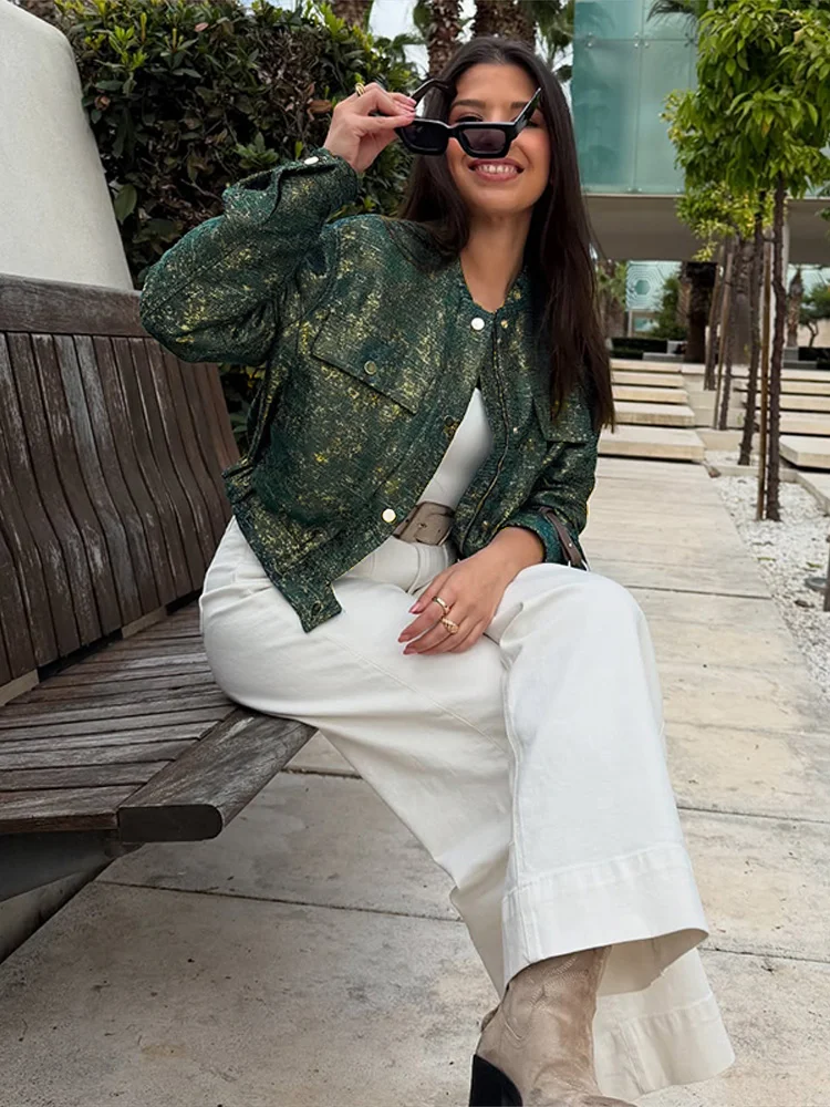 Винтажные женские куртки с воротником-стойкой, модные женские куртки с карманами на молнии и длинными рукавами, весна 2024, шикарная женская уличная одежда
Винтажные женские куртки с воротником-стойкой, модные женские куртки с карманами на молнии и длинными рукавами, весна 2024, шикарная женская уличная одежда