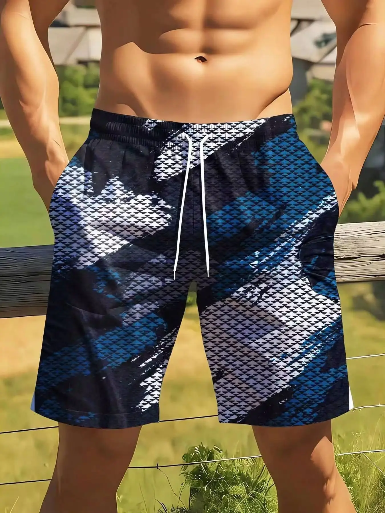 Men's Swim Trunks With Geometric Pattern Quick Dry Beach Shorts For Summer Outdoor Activities And Water Sports
Men's Swim Trunks With Geometric Pattern Quick Dry Beach Shorts For Summer Outdoor Activities And Water Sports