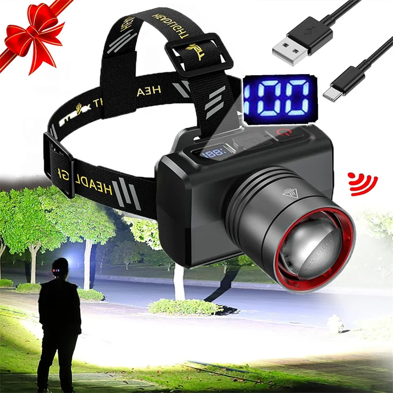 Powerful Sensor Headlight LED Head Built-in Battery Head Lamp Rechargeable Head Flashlight For Outdoor Fishing Camping Lantern
Powerful Sensor Headlight LED Head Built-in Battery Head Lamp Rechargeable Head Flashlight For Outdoor Fishing Camping Lantern