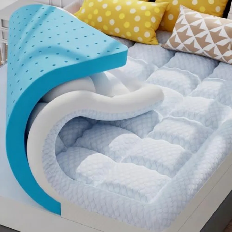 4 Inch Dual Layer Memory Foam Mattress Topper Size, 2 Inch Gel Memory Foam, 2 Inch Cooling Pillow Top Mattress Pad Cover for Ba
4 Inch Dual Layer Memory Foam Mattress Topper Size, 2 Inch Gel Memory Foam, 2 Inch Cooling Pillow Top Mattress Pad Cover for Ba