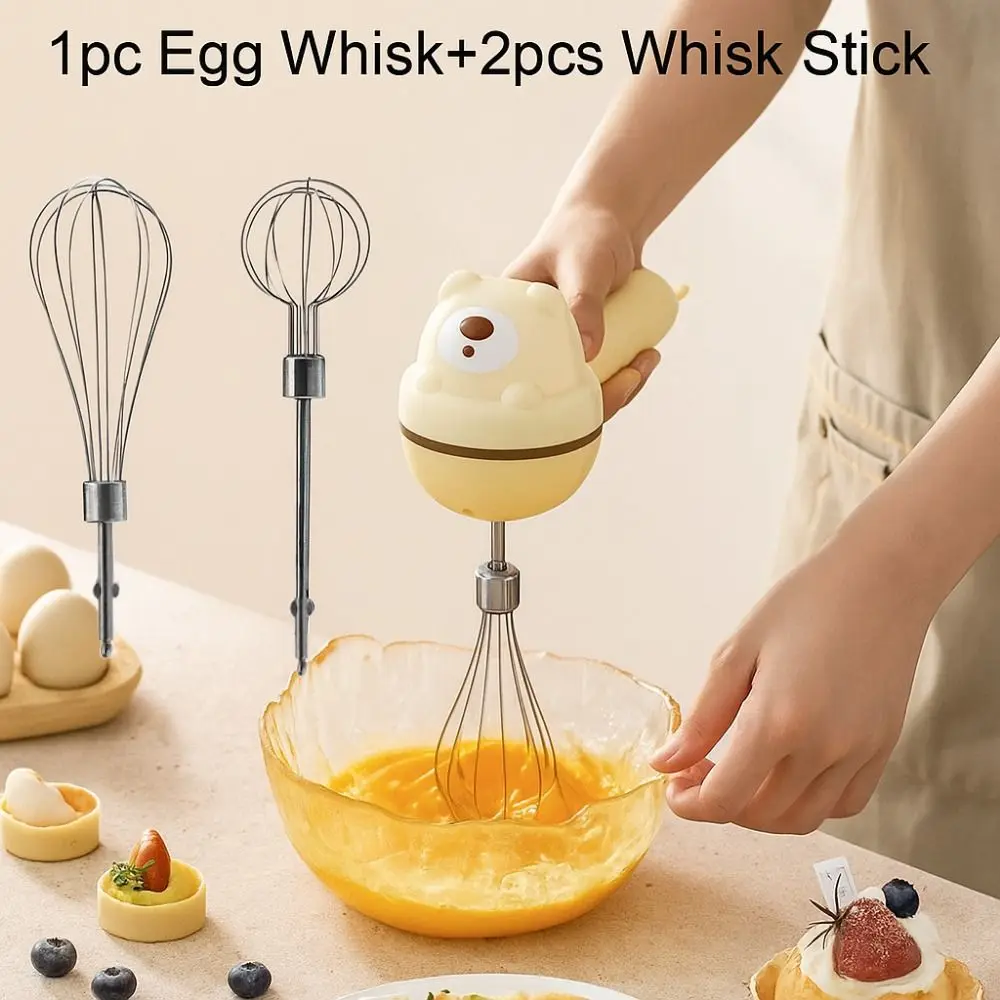 Baking Supplies Handheld Bear Electric Eggs Beater Labor-saving Rechargeable Cream Whipper Cordless Egg Whisks Bakery
Baking Supplies Handheld Bear Electric Eggs Beater Labor-saving Rechargeable Cream Whipper Cordless Egg Whisks Bakery