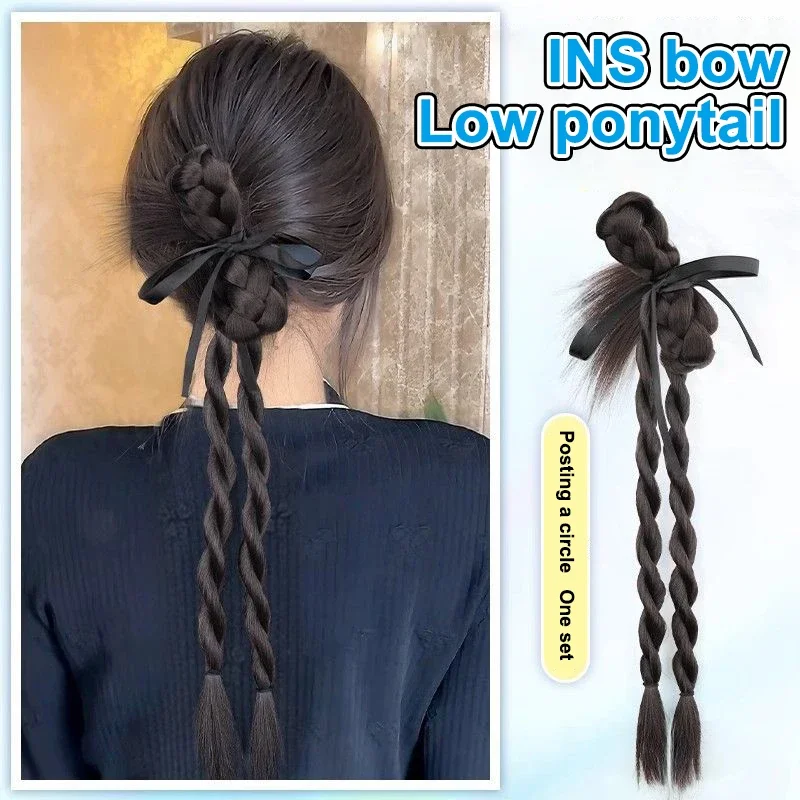 1Pcs Synthetic Hair Bun Wig Ponytail Braid Ribbon Hair Band Heat Resistant Fiber Bun Chignon For Women And Girls Daily Party
1Pcs Synthetic Hair Bun Wig Ponytail Braid Ribbon Hair Band Heat Resistant Fiber Bun Chignon For Women And Girls Daily Party