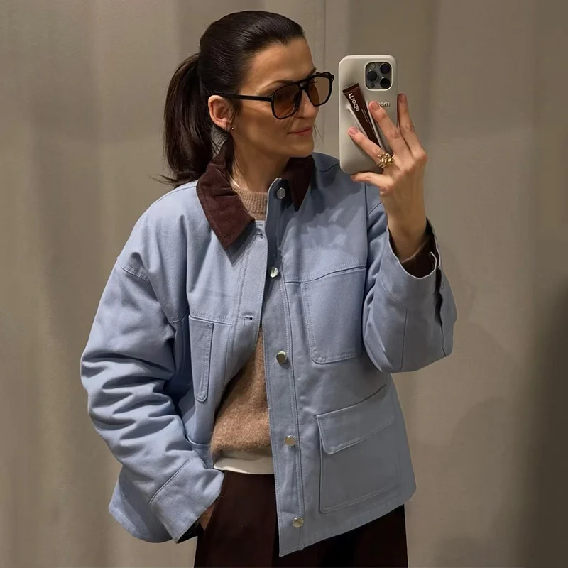 Women's Jacket 2026 New Fashion Spring Patched Collar Jacket Casual Chic Personality Female Outerwear
Women's Jacket 2026 New Fashion Spring Patched Collar Jacket Casual Chic Personality Female Outerwear
