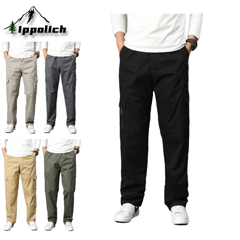 IPPOLICH Spring Autumn Mens Cargo Pants Wear-resistant Multi-pocket Outdoor Hiking Work Trousers Male Work Style Casual Pants
IPPOLICH Spring Autumn Mens Cargo Pants Wear-resistant Multi-pocket Outdoor Hiking Work Trousers Male Work Style Casual Pants