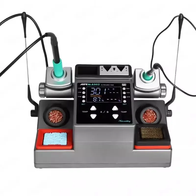 A902 Soldering Station with C210 C245 Double Handles PCB BGA Repair Rework Platform Phone Welding Tools
A902 Soldering Station with C210 C245 Double Handles PCB BGA Repair Rework Platform Phone Welding Tools