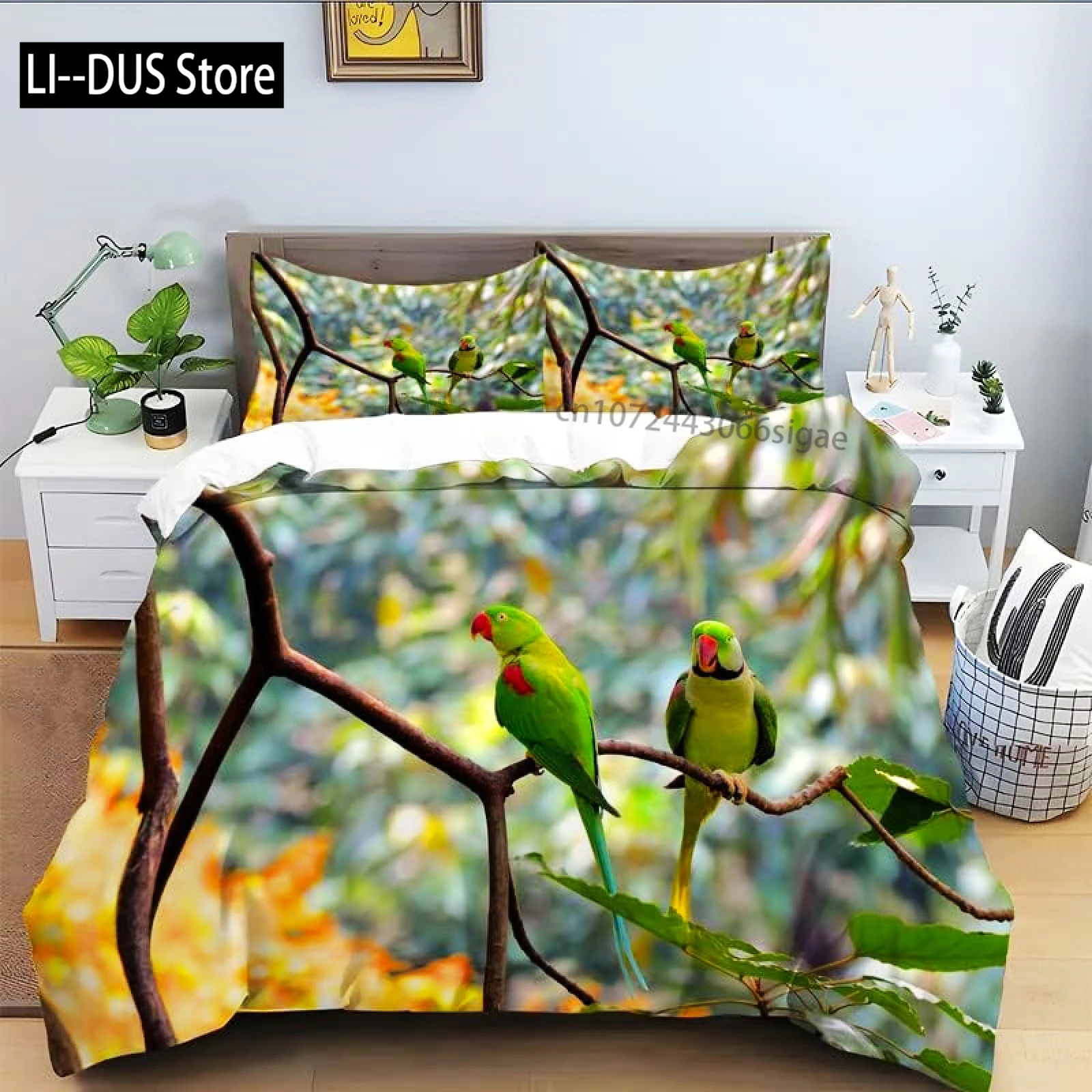 Macaws Duvet Cover Set Full Size, Colorful Parrots Bedding Set 3pcs for Boys Girls Room Decor, Quilt Cover with 2 Pillowcases
Macaws Duvet Cover Set Full Size, Colorful Parrots Bedding Set 3pcs for Boys Girls Room Decor, Quilt Cover with 2 Pillowcases