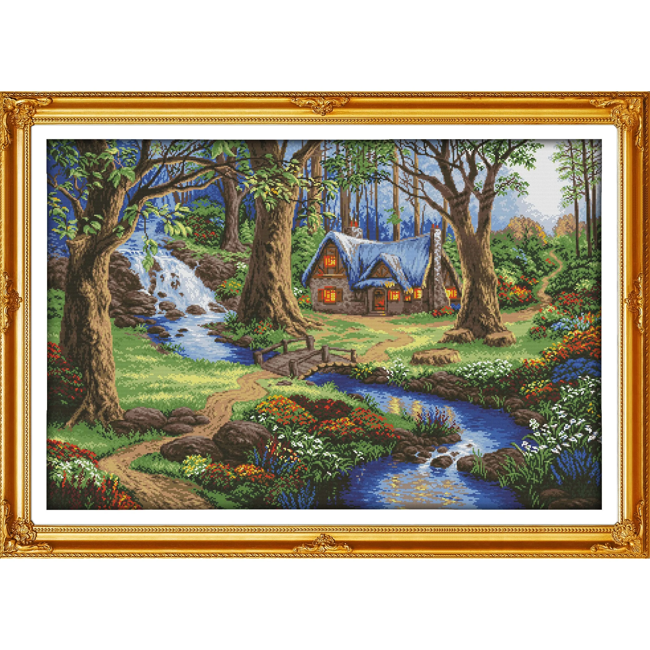 Soulgift News Pre-Printed Cross Stitch Kit, Stamped Aida Fabric with DMC Threads, Embroidery kit - Forest Cabin
Soulgift News Pre-Printed Cross Stitch Kit, Stamped Aida Fabric with DMC Threads, Embroidery kit - Forest Cabin