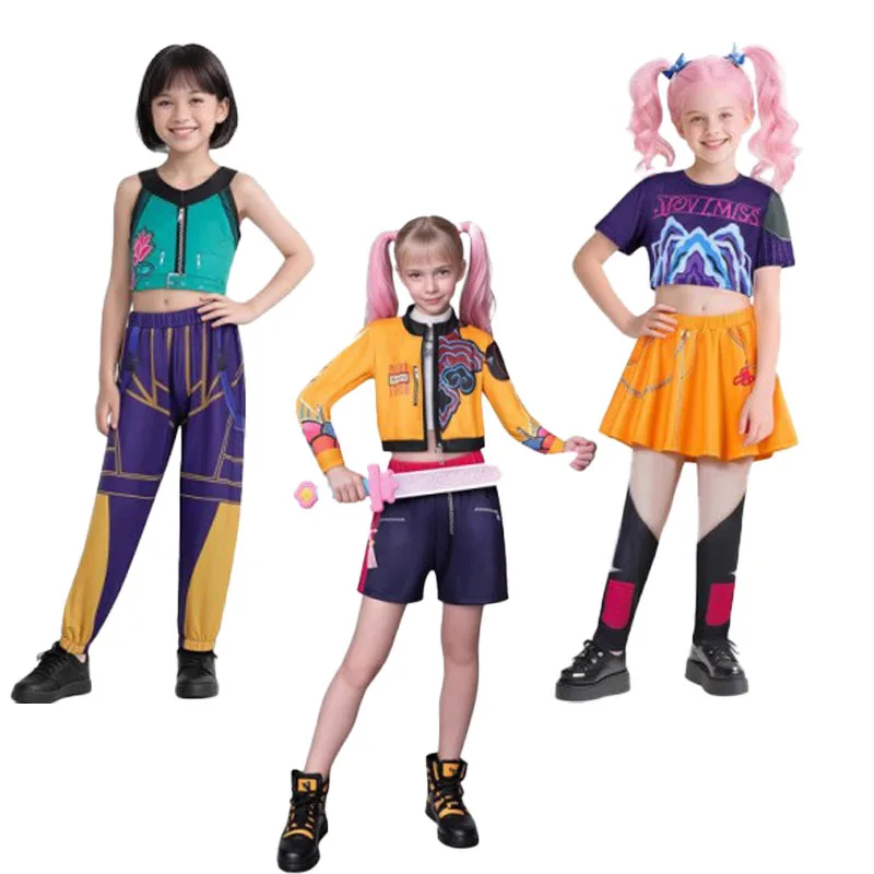 Demon Hunters Cosplay Costume Rumi Demon Hunters Costume Kids Zoey Mira Outfits Kpop Halloween Carnival Party Role Play Suits
Demon Hunters Cosplay Costume Rumi Demon Hunters Costume Kids Zoey Mira Outfits Kpop Halloween Carnival Party Role Play Suits