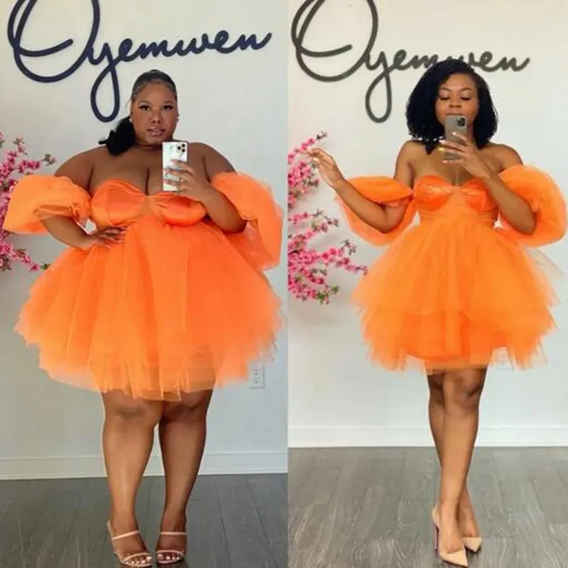 Chic Women Dress Tulle Sweetheart Orange Birthday Wear Female Clothing Mini Party Dresses A Line Short Prom Gowns Layered
Chic Women Dress Tulle Sweetheart Orange Birthday Wear Female Clothing Mini Party Dresses A Line Short Prom Gowns Layered