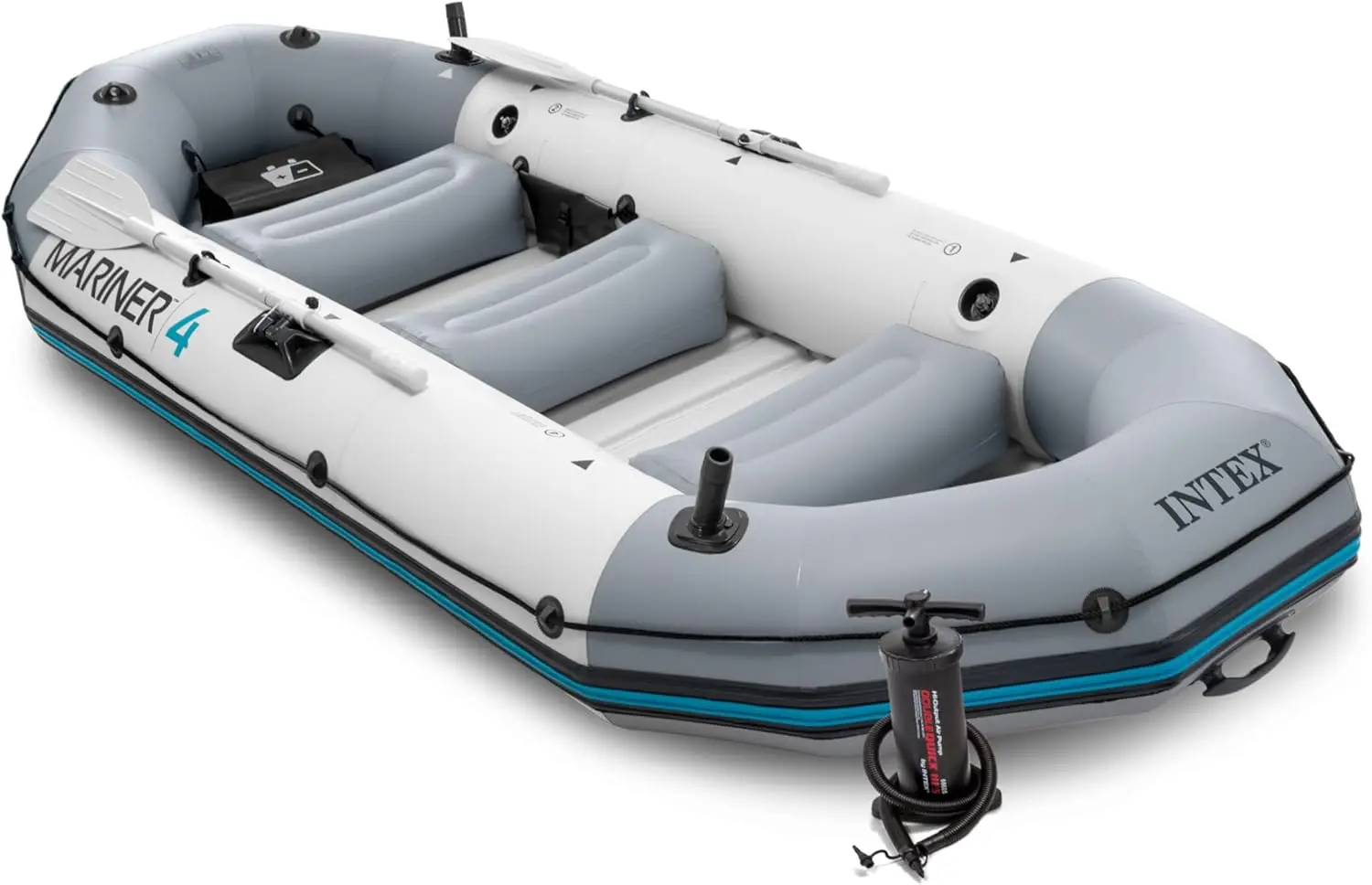 Mariner 4 Inflatable Boat Set: Includes Deluxe 54in Boat Oars and High-Output Pump – Wear-Resistant Keel
Mariner 4 Inflatable Boat Set: Includes Deluxe 54in Boat Oars and High-Output Pump – Wear-Resistant Keel