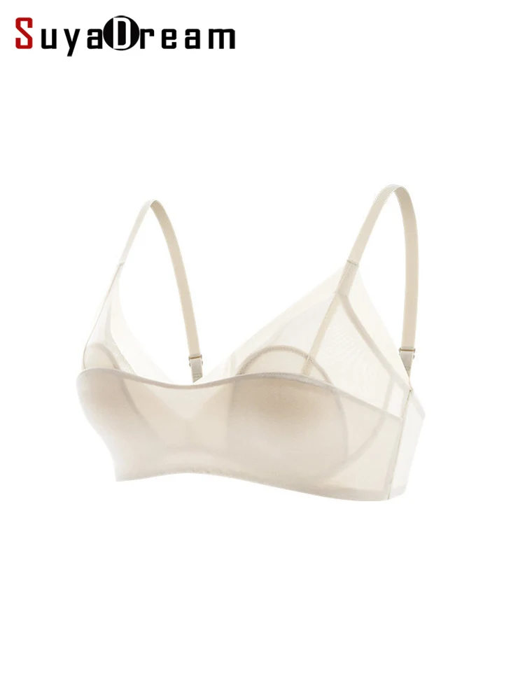 SuyaDream Women Mulberry Silk Elastic Thin Bra, Wireless Rabbit Ear Cup, Side Support, Underarm Fat Daily Lingerie
SuyaDream Women Mulberry Silk Elastic Thin Bra, Wireless Rabbit Ear Cup, Side Support, Underarm Fat Daily Lingerie