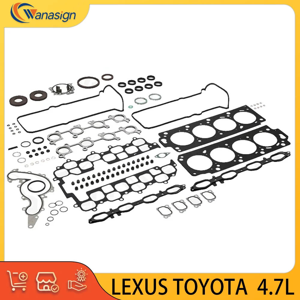 ENGINE PARTS FULL GASKET KIT FOR LEXUS TOYOTA GX470 LX470 4 RUNNER LAND CRUISER SEQUOIA TUNDRA 4.7L V8 2UZ-FE 1998-2009
ENGINE PARTS FULL GASKET KIT FOR LEXUS TOYOTA GX470 LX470 4 RUNNER LAND CRUISER SEQUOIA TUNDRA 4.7L V8 2UZ-FE 1998-2009