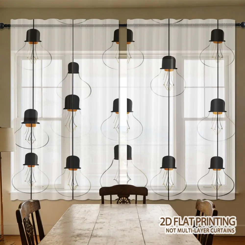2pcs 2D FLAT Light Bulb Pattern Print Design Sheer Curtains, Washable Window Drapes, with Rod Pocket Easy to Install
2pcs 2D FLAT Light Bulb Pattern Print Design Sheer Curtains, Washable Window Drapes, with Rod Pocket Easy to Install