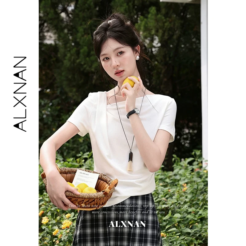 ALXNAN White T-shirt One Shoulder Short Sleeve T-shirts Summer New Casual Versatile Women Tops Elegant Basiac Female Tees L63632
ALXNAN White T-shirt One Shoulder Short Sleeve T-shirts Summer New Casual Versatile Women Tops Elegant Basiac Female Tees L63632