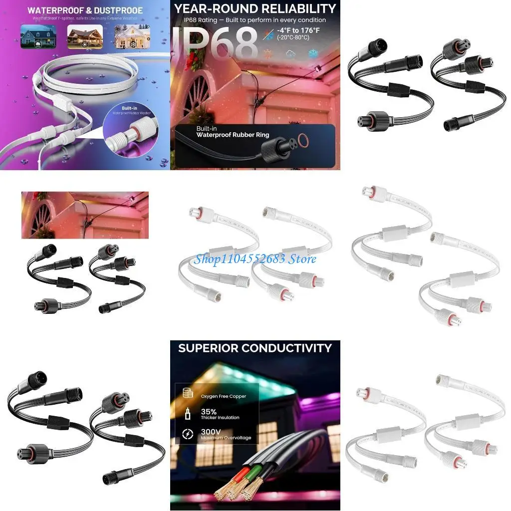 Y6GD 2lots Double Power Outdoor Light Y Connector Weatherproofed Splitter Connector
Y6GD 2lots Double Power Outdoor Light Y Connector Weatherproofed Splitter Connector