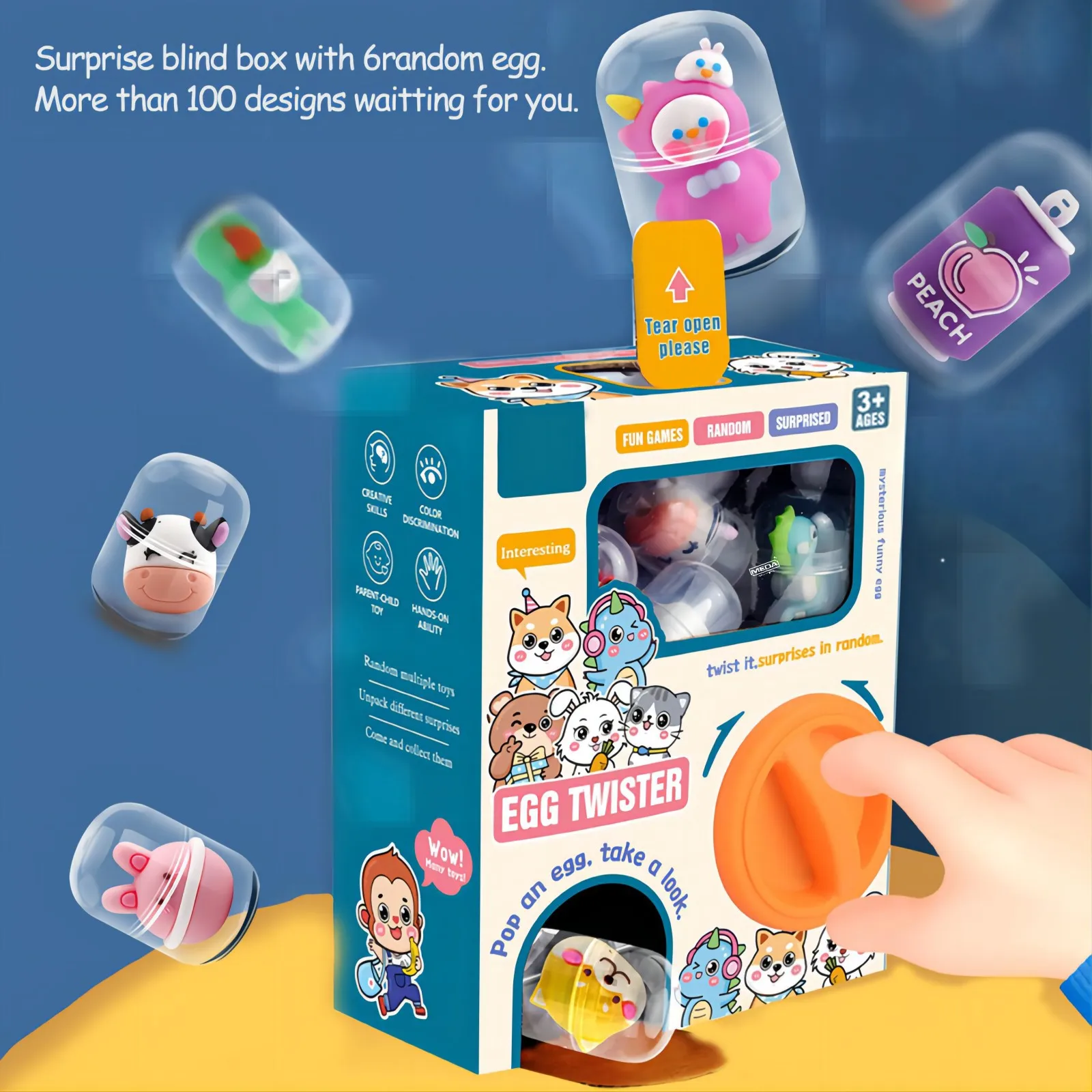 Gachapon Machines Blind Box with 6pcs Random Capsule Egg Christmas Twisting Machine Cardboard Box with Capsule Toys for Kids 
Gachapon Machines Blind Box with 6pcs Random Capsule Egg Christmas Twisting Machine Cardboard Box with Capsule Toys for Kids