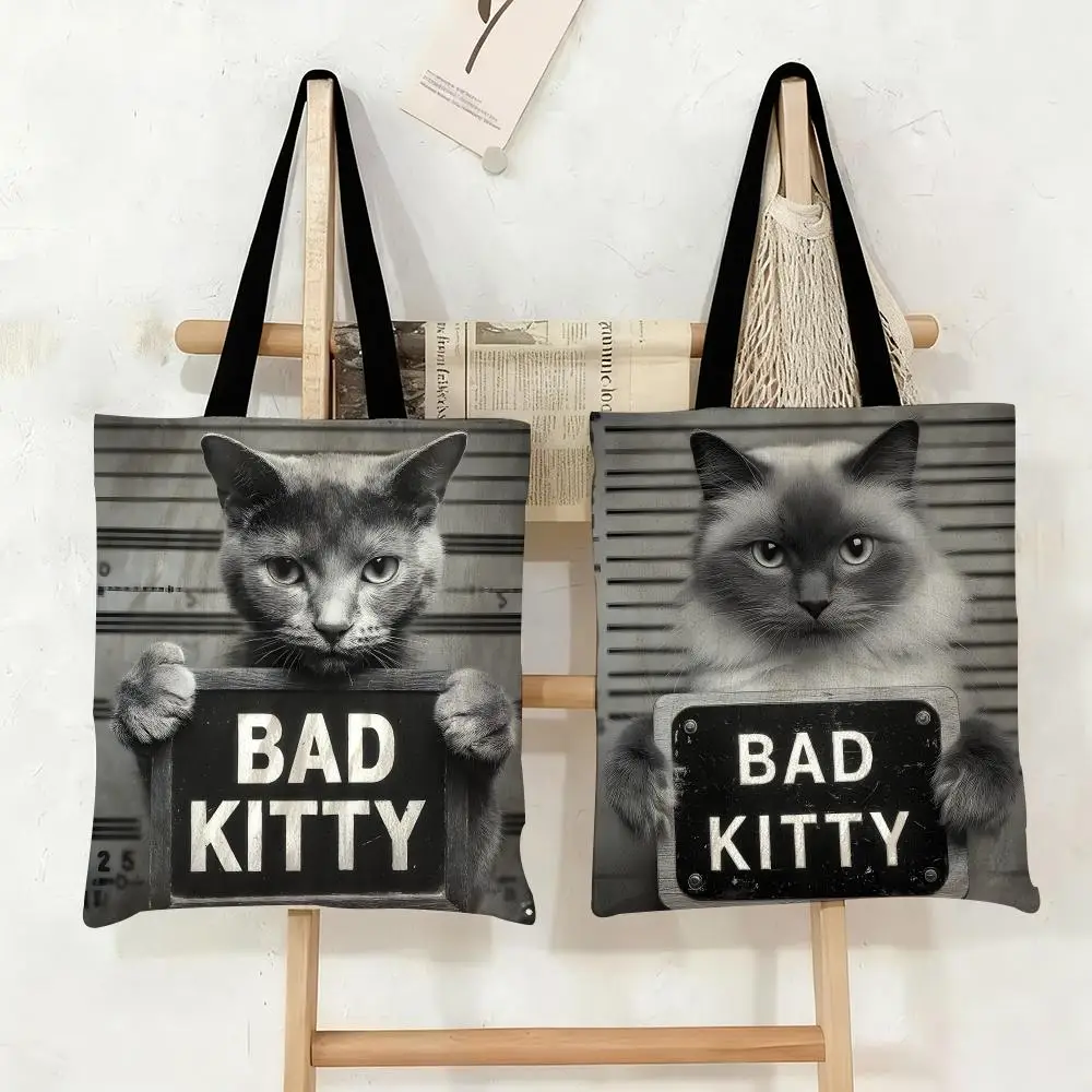 Bad Cat Storage Bags Canvas Tote Bag Large Capacity Double-Sided Print Reusable Shopping Bag Eco-Friendly Shoulder Bag
Bad Cat Storage Bags Canvas Tote Bag Large Capacity Double-Sided Print Reusable Shopping Bag Eco-Friendly Shoulder Bag