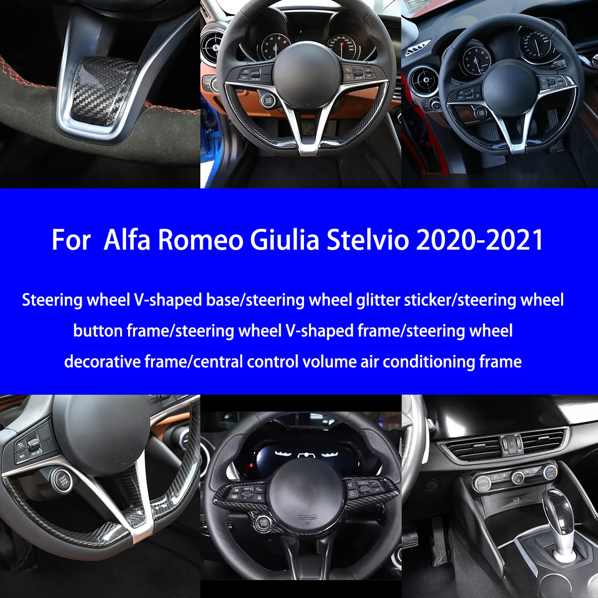 Подходит для Alfa Romeo Giulia/Telvio 2020-2021, рулевое колесо из сухого углеродного волокна/объемный комплект для салона кондиционера
Подходит для Alfa Romeo Giulia/Telvio 2020-2021, рулевое колесо из сухого углеродного волокна/объемный комплект для салона кондиционера