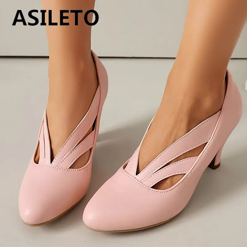ASILETO Brand 2025 New Design Female Pumps Round Toe High Heesl 8cm Slip On Plus Size 41 42 43 Women Sweet Dating Party Shoes 
ASILETO Brand 2025 New Design Female Pumps Round Toe High Heesl 8cm Slip On Plus Size 41 42 43 Women Sweet Dating Party Shoes
