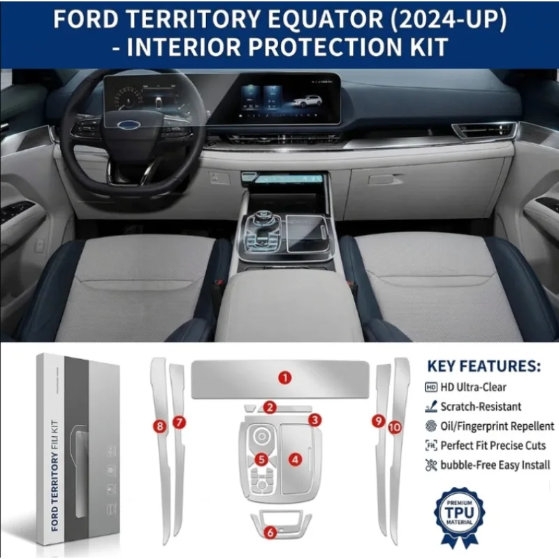 TPU Center Console Screen Accessories For Ford Territory 2024 2025 Equator Sport Car Protective Interior Film Anti-scratch
TPU Center Console Screen Accessories For Ford Territory 2024 2025 Equator Sport Car Protective Interior Film Anti-scratch