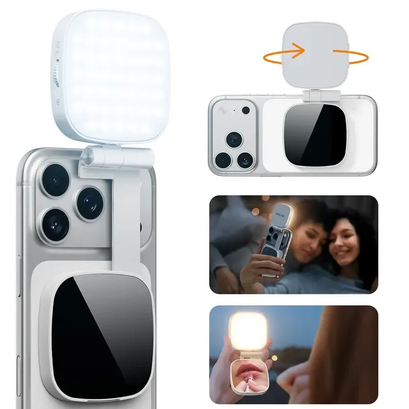 Magnetic Phone Fill Light with Mirror, 3 Colors Dimmable LED Lamp Rechargeable for Selfie Live Streaming Makeup
Magnetic Phone Fill Light with Mirror, 3 Colors Dimmable LED Lamp Rechargeable for Selfie Live Streaming Makeup
