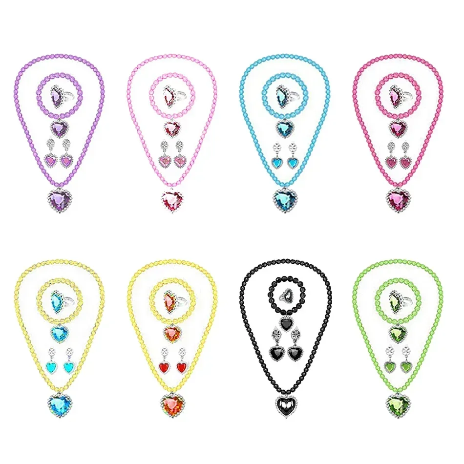Children Girls Elsa Sofia Belle Princess Accessories Refinement Beading Necklace Bracelet Ring Earring Jewelry 5pcs Sets
Children Girls Elsa Sofia Belle Princess Accessories Refinement Beading Necklace Bracelet Ring Earring Jewelry 5pcs Sets