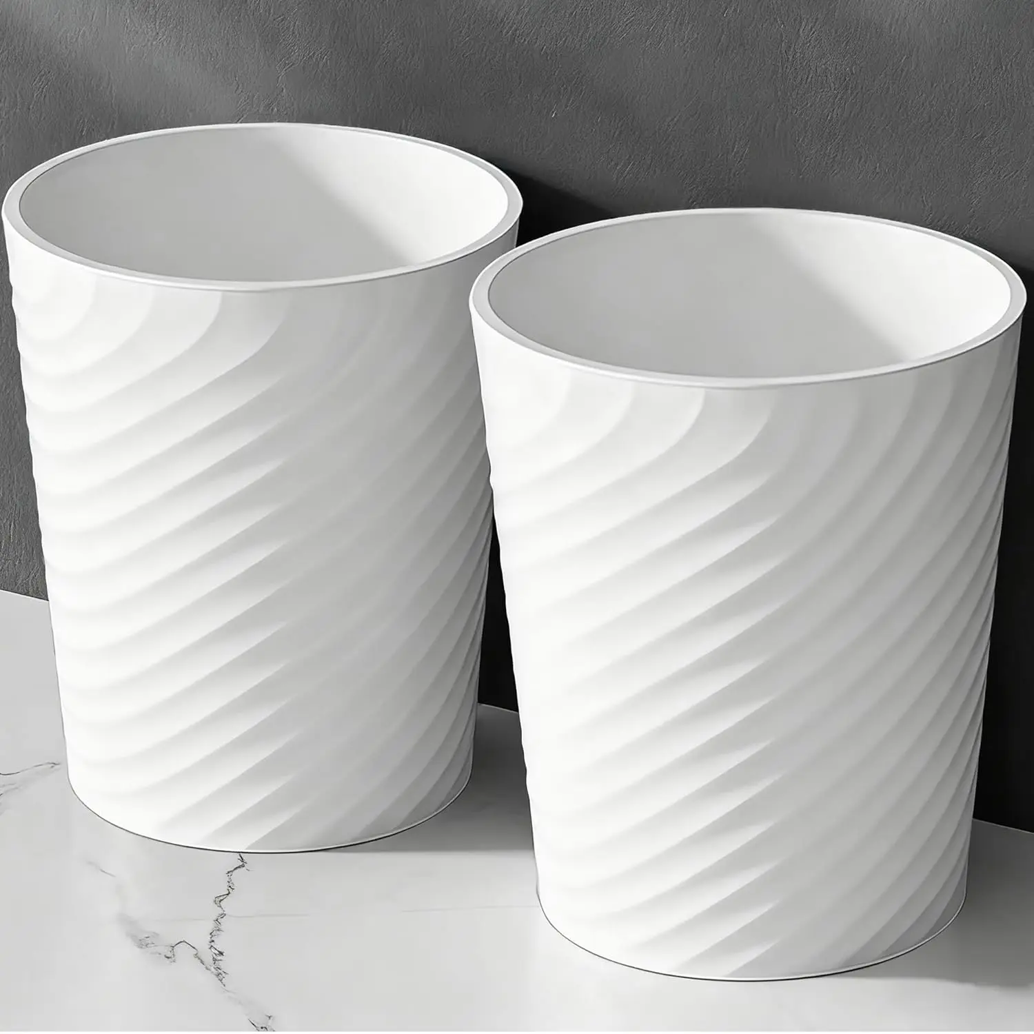 Compact 1.8 Gallon Small Trash Can for Bathroom Kitchen Office Bedroom, 2-Pack White
Compact 1.8 Gallon Small Trash Can for Bathroom Kitchen Office Bedroom, 2-Pack White