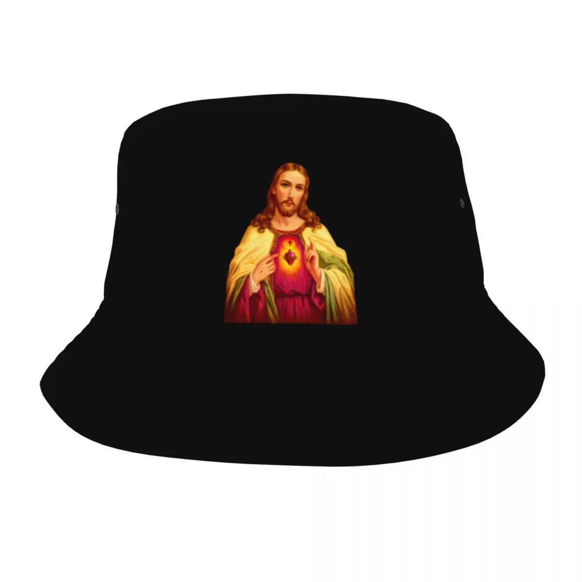 Custom Sacred Heart Of Jesus Bucket Hat Women Men Fashion Summer Beach Sun Christian Catholic God Fisherman Cap
Custom Sacred Heart Of Jesus Bucket Hat Women Men Fashion Summer Beach Sun Christian Catholic God Fisherman Cap