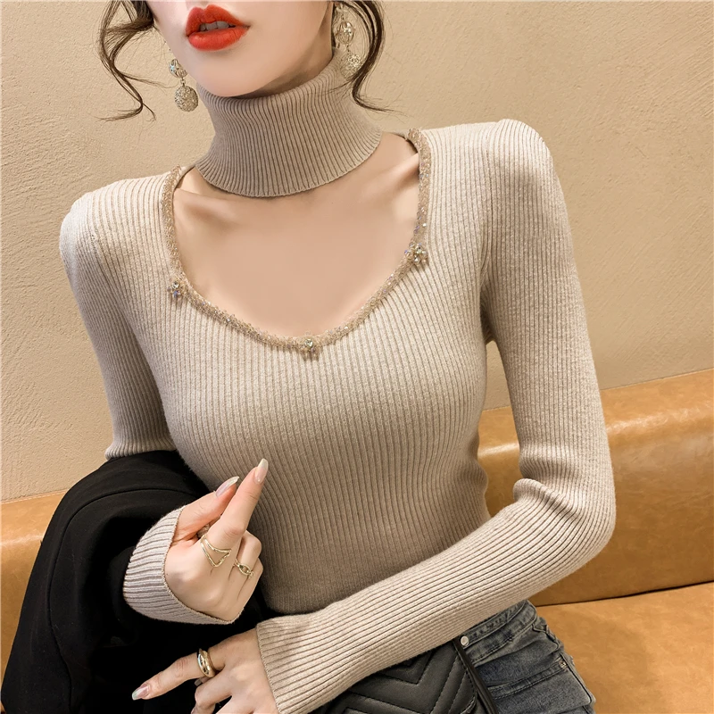 Autumn Winter Woman Sweater Pullovers Long Sleeve Black Red Beige Tight Sweater Female V-neck With Scarf Knitted Sweater
Autumn Winter Woman Sweater Pullovers Long Sleeve Black Red Beige Tight Sweater Female V-neck With Scarf Knitted Sweater