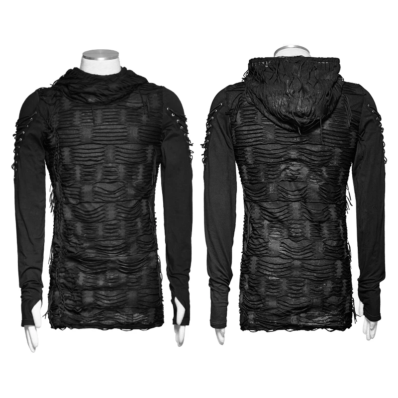 Punk Rave Black Men's Rock Style Hoodie T-shirt T438
Punk Rave Black Men's Rock Style Hoodie T-shirt T438