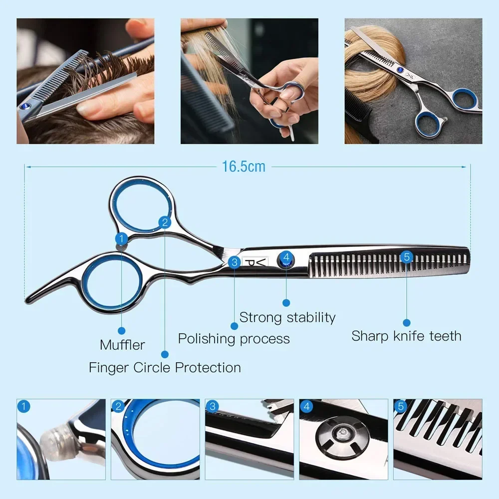 VP 6 inch Cutting Thinning Styling Tool Hair Scissors Stainless Steel Salon Hairdressing Shears Professional Barber Scissors
VP 6 inch Cutting Thinning Styling Tool Hair Scissors Stainless Steel Salon Hairdressing Shears Professional Barber Scissors
