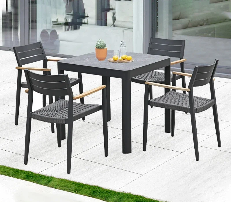 Outdoor table sets patio dining set with rope chair for deck balcony hotel
Outdoor table sets patio dining set with rope chair for deck balcony hotel