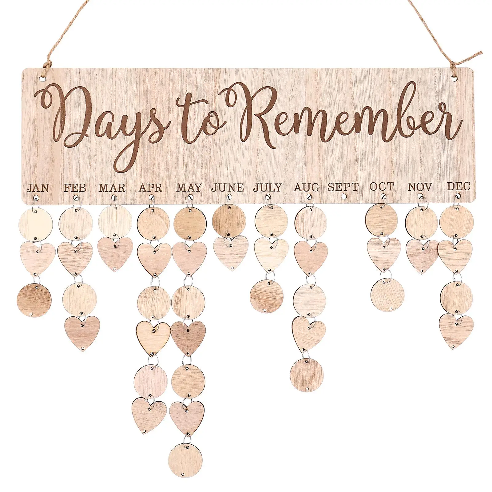Wooden Birthday Celebration Planner Board Round Heart Shaped Cards Hang Write Name Date Family Gifts Calendar Reminder Special
Wooden Birthday Celebration Planner Board Round Heart Shaped Cards Hang Write Name Date Family Gifts Calendar Reminder Special