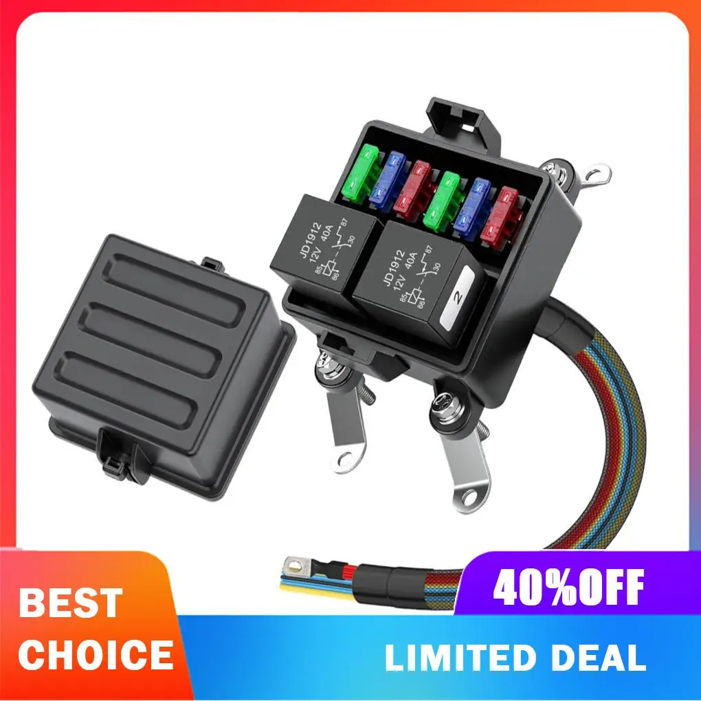 Color-coded Wires Relay Fuse Box Durable Nylon Easy Identification Waterproof Allowing To Select Appropriate Fuse
Color-coded Wires Relay Fuse Box Durable Nylon Easy Identification Waterproof Allowing To Select Appropriate Fuse