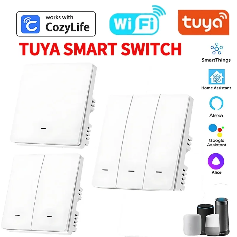 Tuya ZigBee Smart Light Switch No Neutral Wire No Capacitor Needed,1/2/3 Gang Wall Touch Interrupter Work with Alexa Google Home
Tuya ZigBee Smart Light Switch No Neutral Wire No Capacitor Needed,1/2/3 Gang Wall Touch Interrupter Work with Alexa Google Home