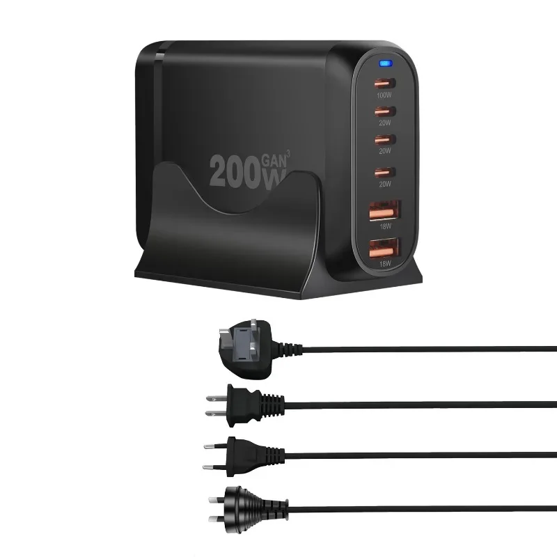 200W GaN Charger, 6-Port Desktop Fast Charging Station, 100W USB C Laptop Charger for MacBook Pro iPhone 15/14/13
200W GaN Charger, 6-Port Desktop Fast Charging Station, 100W USB C Laptop Charger for MacBook Pro iPhone 15/14/13
