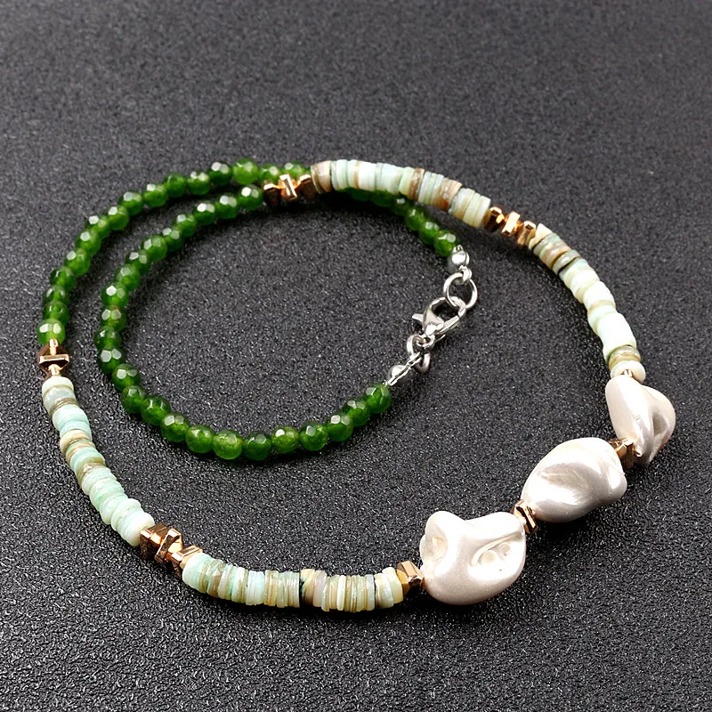 Green Natural Stone Bead Handmade Shell Pearl Choker Necklaces for Girls Women Jewelry
Green Natural Stone Bead Handmade Shell Pearl Choker Necklaces for Girls Women Jewelry