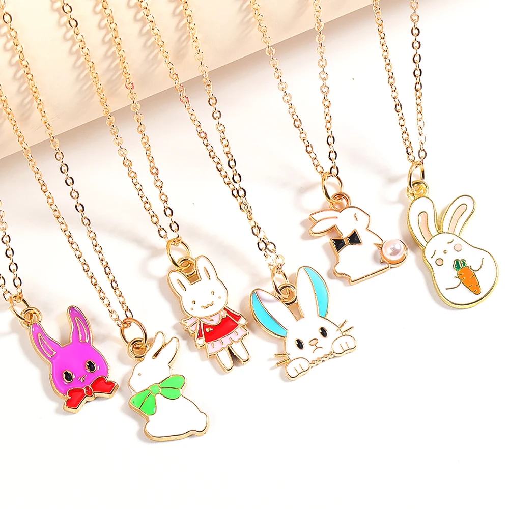 Lovely Mixed Styles Alloy Enamel Cartoon Rabbit Pendant Necklace Cute Bunny Necklace Jewelry For Kids Girls Party Best Gifts
Lovely Mixed Styles Alloy Enamel Cartoon Rabbit Pendant Necklace Cute Bunny Necklace Jewelry For Kids Girls Party Best Gifts