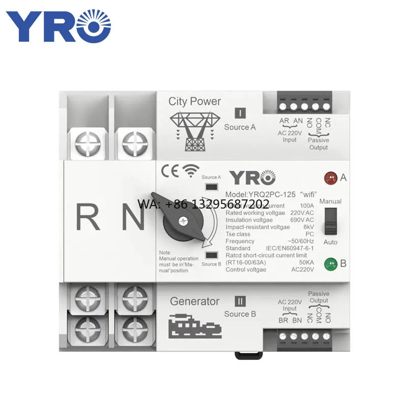 Yro Wifi Generator Dual Power Transfer Switch Auto Mts 220v Smart Low Voltage Products Change Over Switch Netzumschalter
Yro Wifi Generator Dual Power Transfer Switch Auto Mts 220v Smart Low Voltage Products Change Over Switch Netzumschalter
