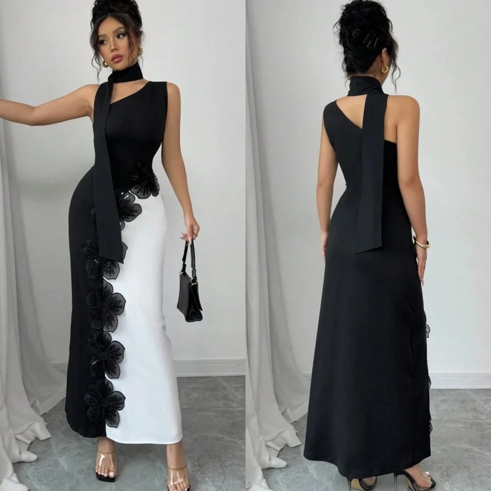 Customized Delicate Ribbons Evening Dress Graceful One Shoulder Contrast Color Celebrity Gowns Exquisite Appliques Party Dress
Customized Delicate Ribbons Evening Dress Graceful One Shoulder Contrast Color Celebrity Gowns Exquisite Appliques Party Dress