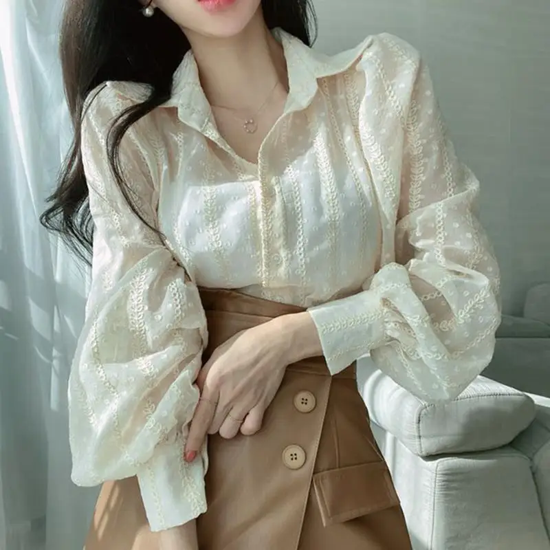 Embroidery Long Sleeve Shirt Women Korean Fashion Blouse Buttons Solid Thin Tops Office Ladies Shirts
Embroidery Long Sleeve Shirt Women Korean Fashion Blouse Buttons Solid Thin Tops Office Ladies Shirts