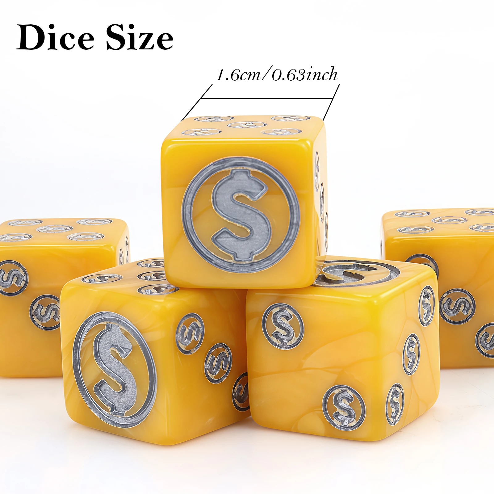 6pcs/Set 16mm D6 Dice Set Laser-Engraved Odorless with Special Silver Symbols for RPG Tabletop Gamers And Decoration
6pcs/Set 16mm D6 Dice Set Laser-Engraved Odorless with Special Silver Symbols for RPG Tabletop Gamers And Decoration