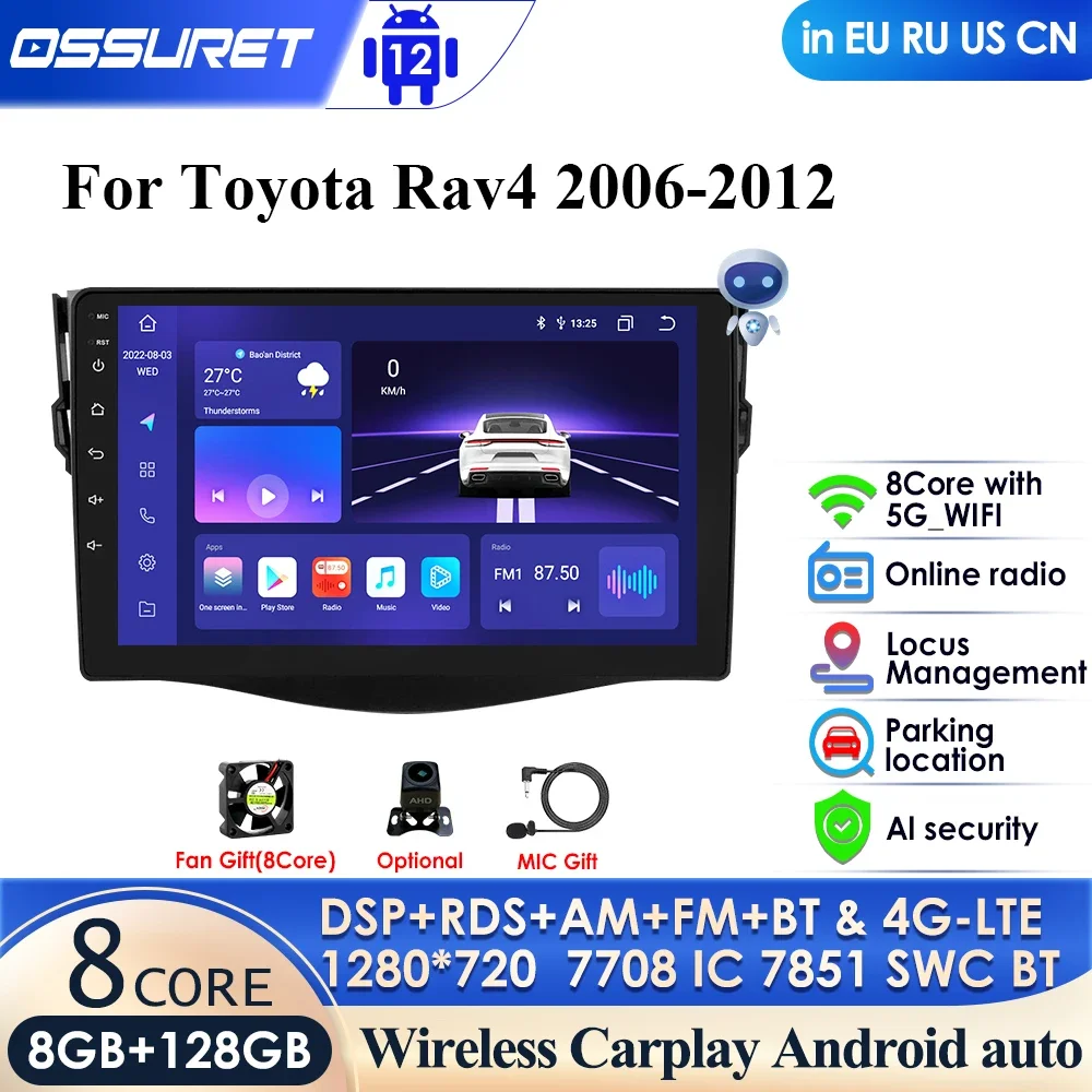 8+128 9" Android 12 Car Radio for Toyota RAV4 Rav 4 2006-2012 Multimedia Video Player 2Din DSP Navigation GPS 4G Net WIFI Stereo
8+128 9" Android 12 Car Radio for Toyota RAV4 Rav 4 2006-2012 Multimedia Video Player 2Din DSP Navigation GPS 4G Net WIFI Stereo