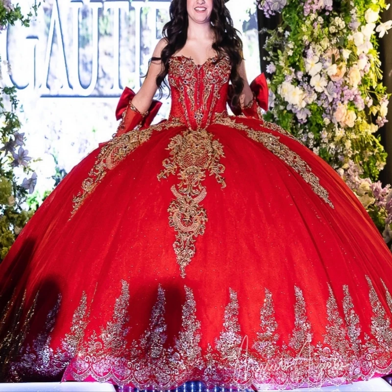 Red Shiny Quinceanera Dresses Ball Gown Off The Shoulder Applique Lace Beads Bow Corset Tull Party Birthday Sweet 16 Dress Vesti
Red Shiny Quinceanera Dresses Ball Gown Off The Shoulder Applique Lace Beads Bow Corset Tull Party Birthday Sweet 16 Dress Vesti
