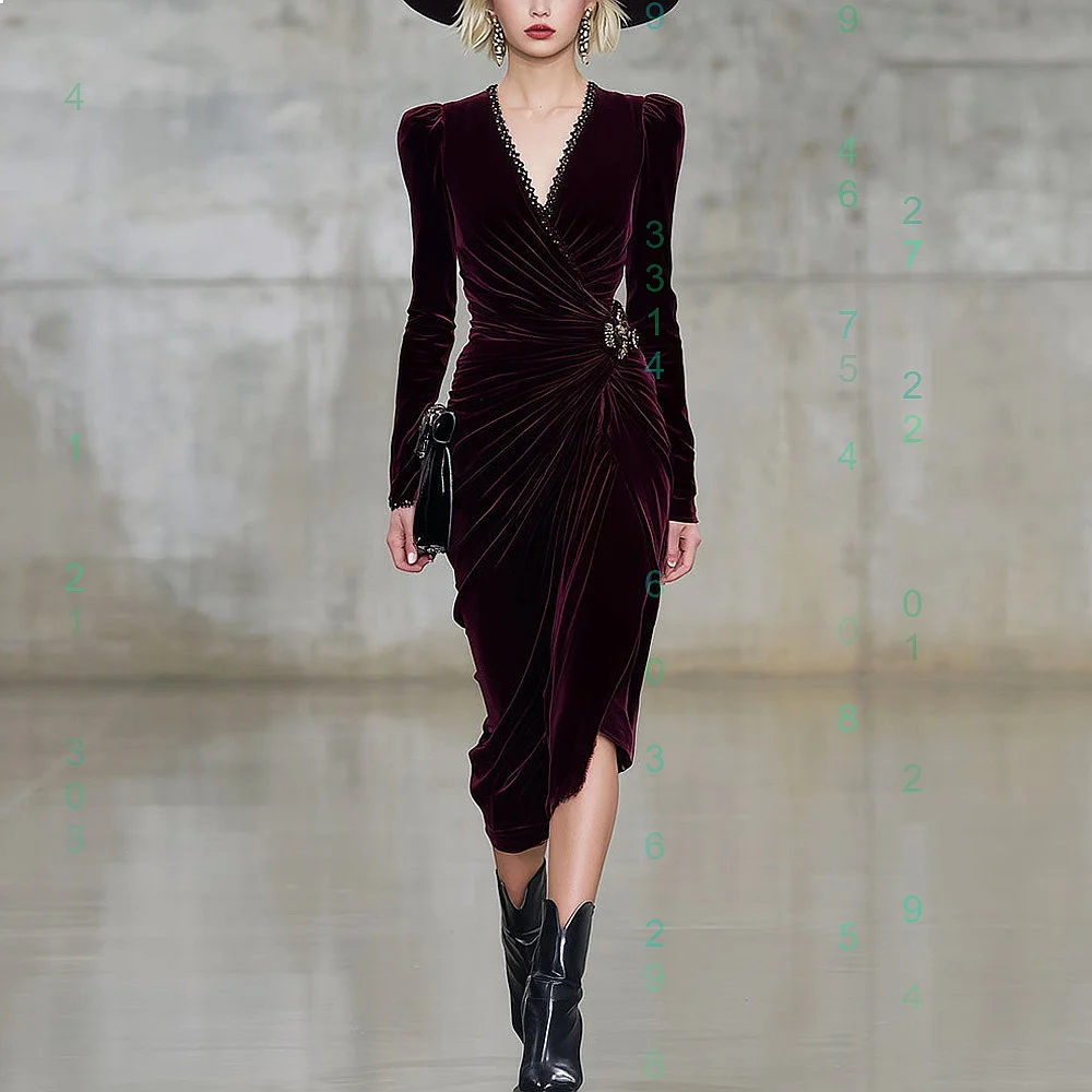 Sexy V Neck Long Sleeve Velvet Bodycon Dress Slit Ruched Slim Fit Dresses Spring Summer Velvet Jumpsuit
Sexy V Neck Long Sleeve Velvet Bodycon Dress Slit Ruched Slim Fit Dresses Spring Summer Velvet Jumpsuit