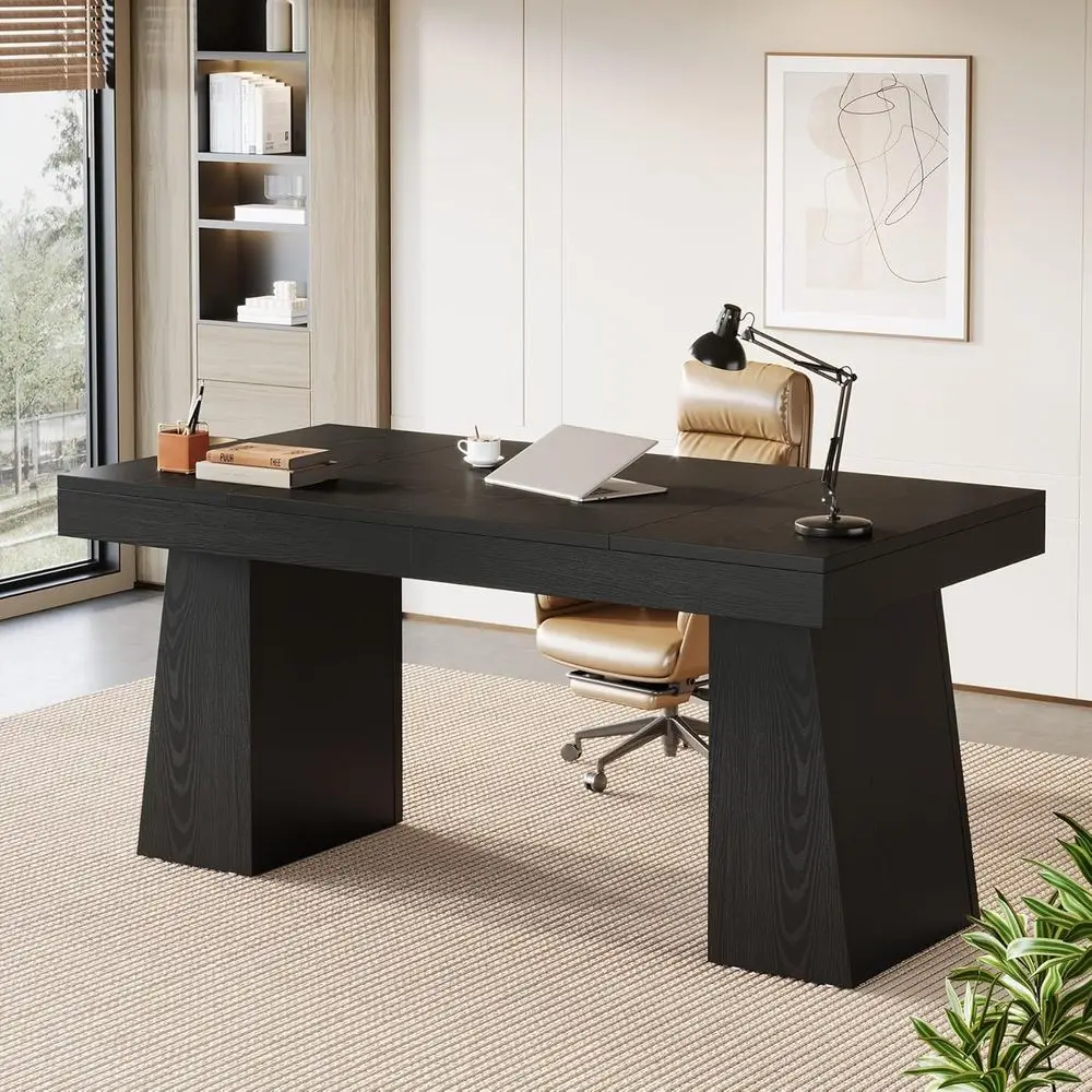 55-Inch Executive Desk, Thick Wood Oice Computer Desk with Double Pedestal, ern Minimalist Workstations Writing Table Conerence
55-Inch Executive Desk, Thick Wood Oice Computer Desk with Double Pedestal, ern Minimalist Workstations Writing Table Conerence