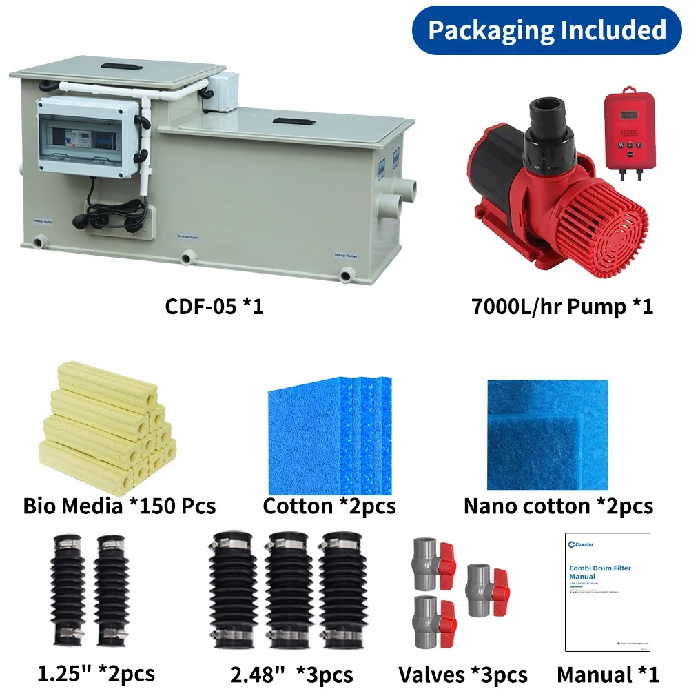 Cowater Home Garden 5 T/h Koi Pond Filtration UV Bio-bacteria Combine Drum Filter for Pond
Cowater Home Garden 5 T/h Koi Pond Filtration UV Bio-bacteria Combine Drum Filter for Pond