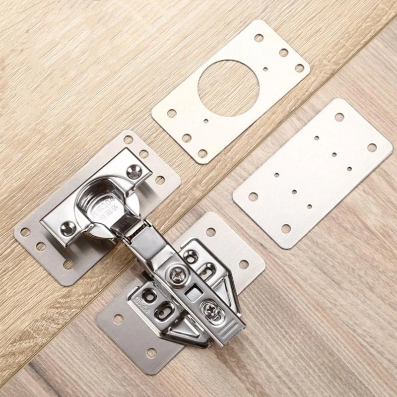 2 Pieces Cabinet Hinge Repair Plate with Hole Mounting Bracket for Fastening Wooden Sofa Table Chair Bed Shelf Furnitur 
2 Pieces Cabinet Hinge Repair Plate with Hole Mounting Bracket for Fastening Wooden Sofa Table Chair Bed Shelf Furnitur