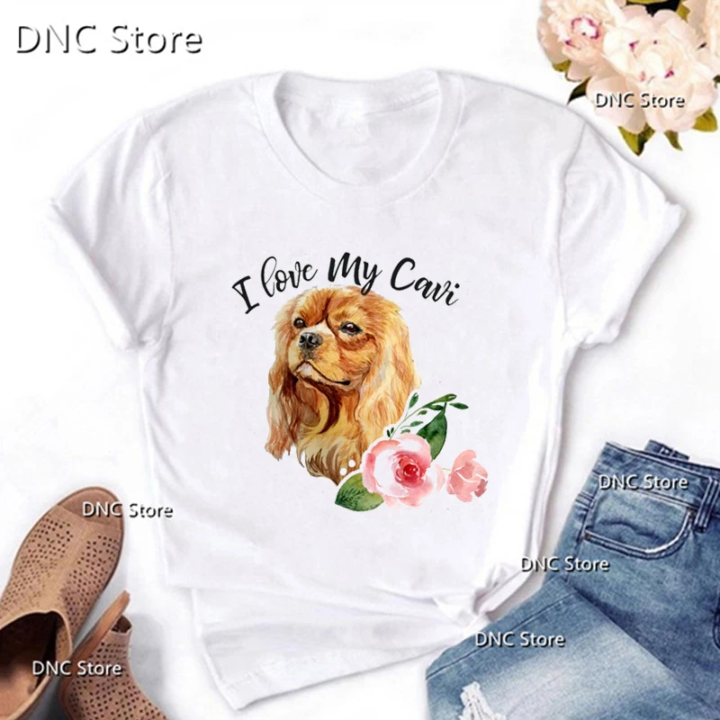 Tee Shirt Femme Cavalier King Charles Spaniel Funny Dog Print T Shirt Women Fashion Harajuku Shirt Top Summer Femme T-Shirt Tops
Tee Shirt Femme Cavalier King Charles Spaniel Funny Dog Print T Shirt Women Fashion Harajuku Shirt Top Summer Femme T-Shirt Tops
