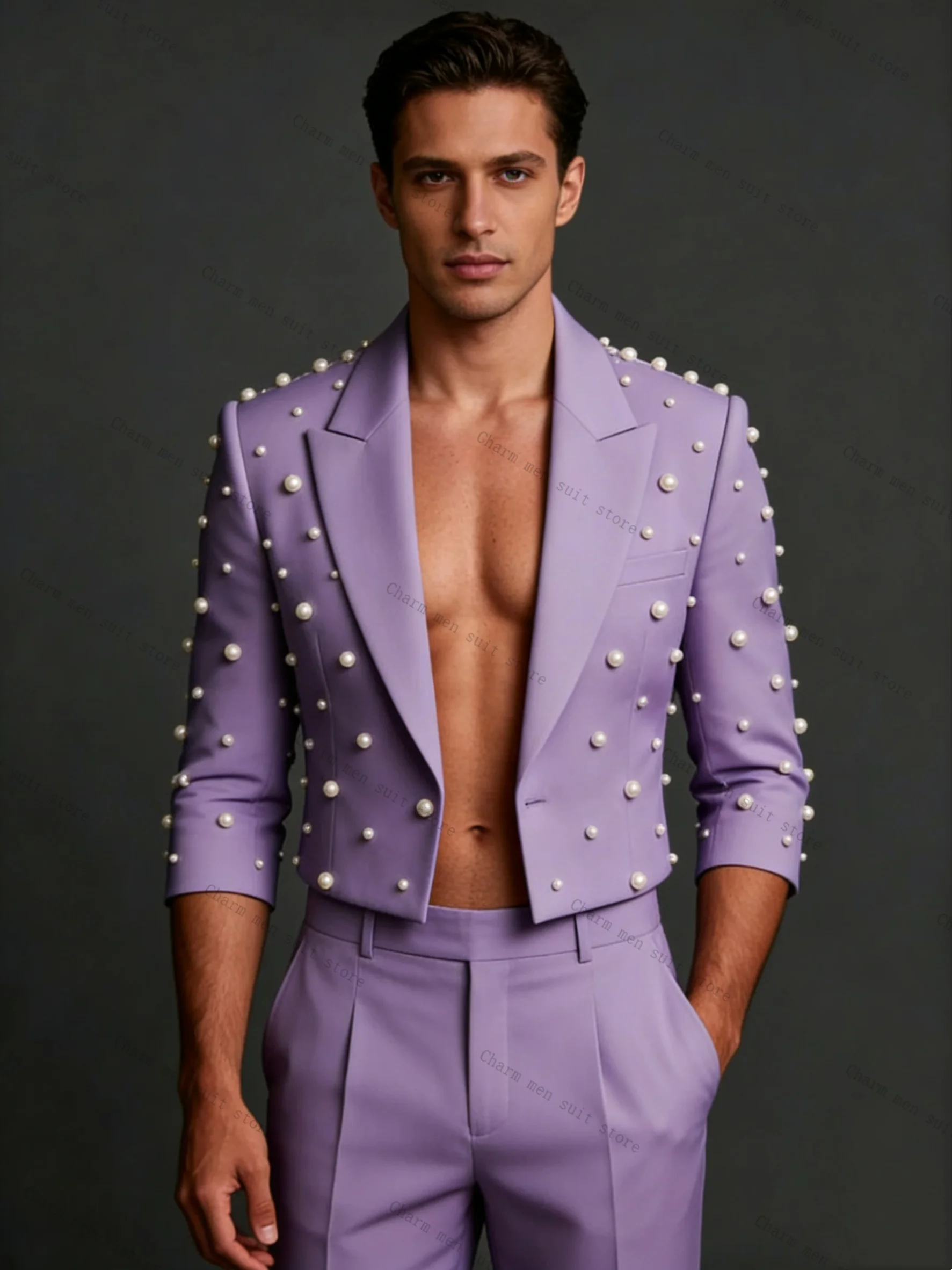 Pearls Short Men Suits Set 2 Pcs Blazer+Cotton Pants Trousers Spring Wedding Tuxedo Formal Office Business Groom Jacket Coat
Pearls Short Men Suits Set 2 Pcs Blazer+Cotton Pants Trousers Spring Wedding Tuxedo Formal Office Business Groom Jacket Coat